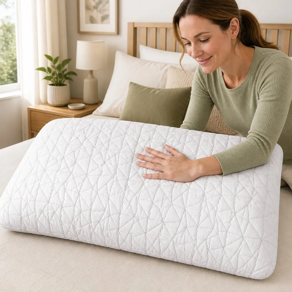 Memory Foam Pillow Gel-Infused Standard Size Twin Pack White