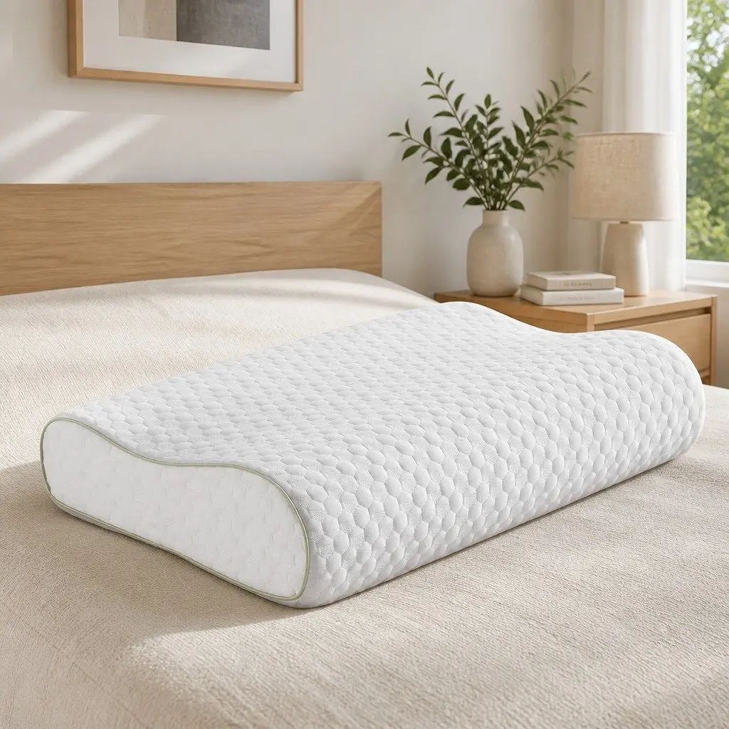 Contour Memory Foam Pillow for Neck Support with Removable Cover
