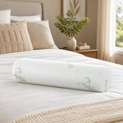 High-Quality Memory Foam Neck Roll Pillow with Bamboo Cover