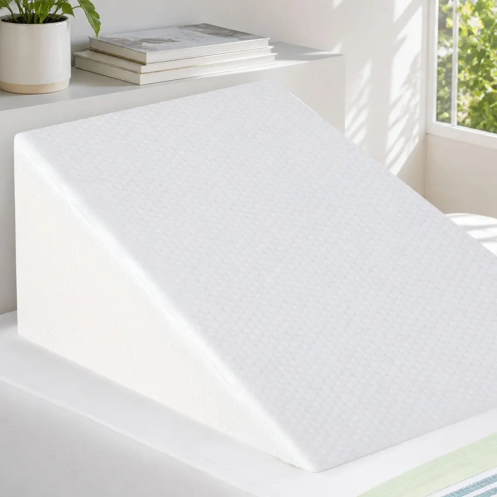 Wedge Pillow Memory Foam 62 x 64 x 30 cm Beige Twin Pack