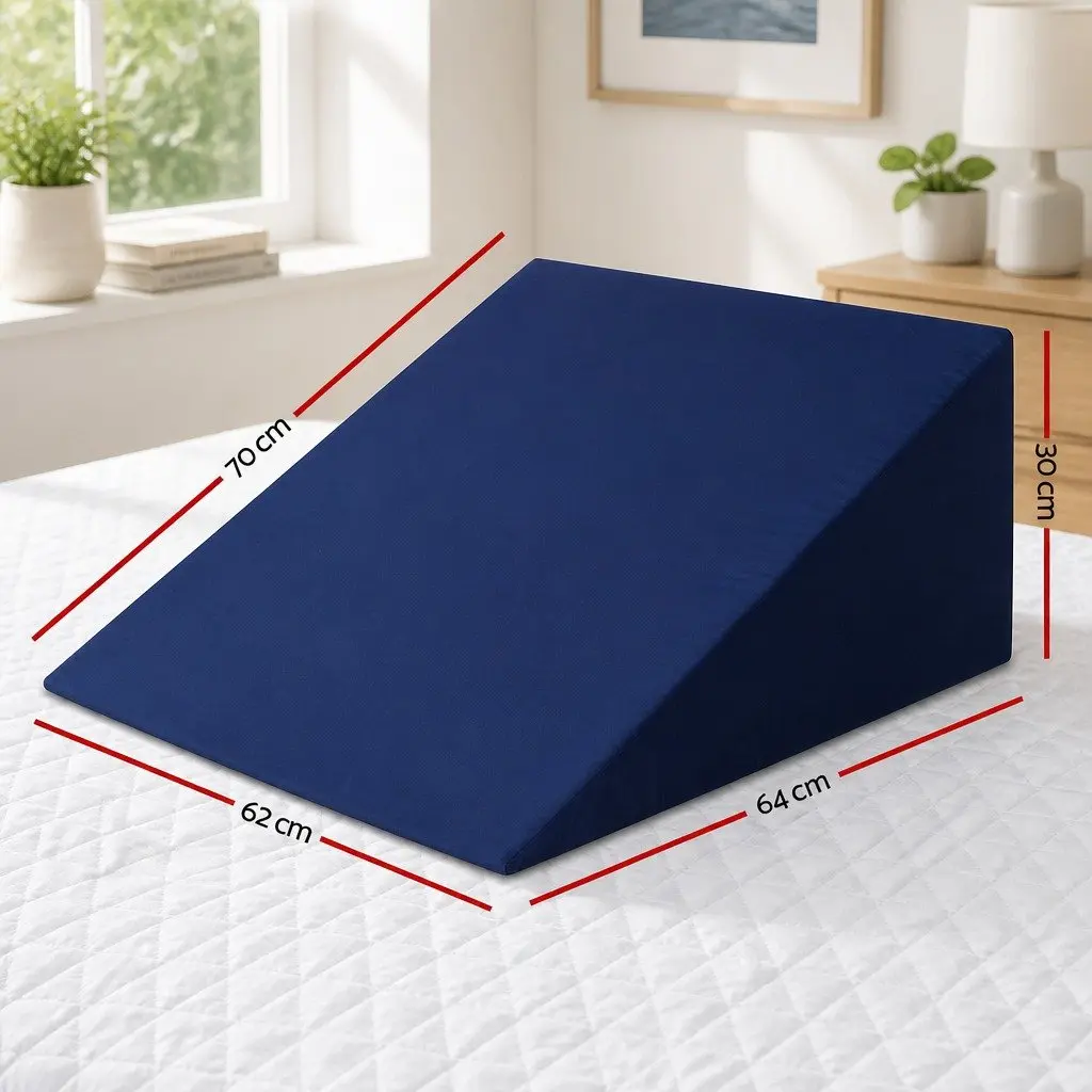Memory Foam Wedge Pillow Blue Twin Pack for Elevation