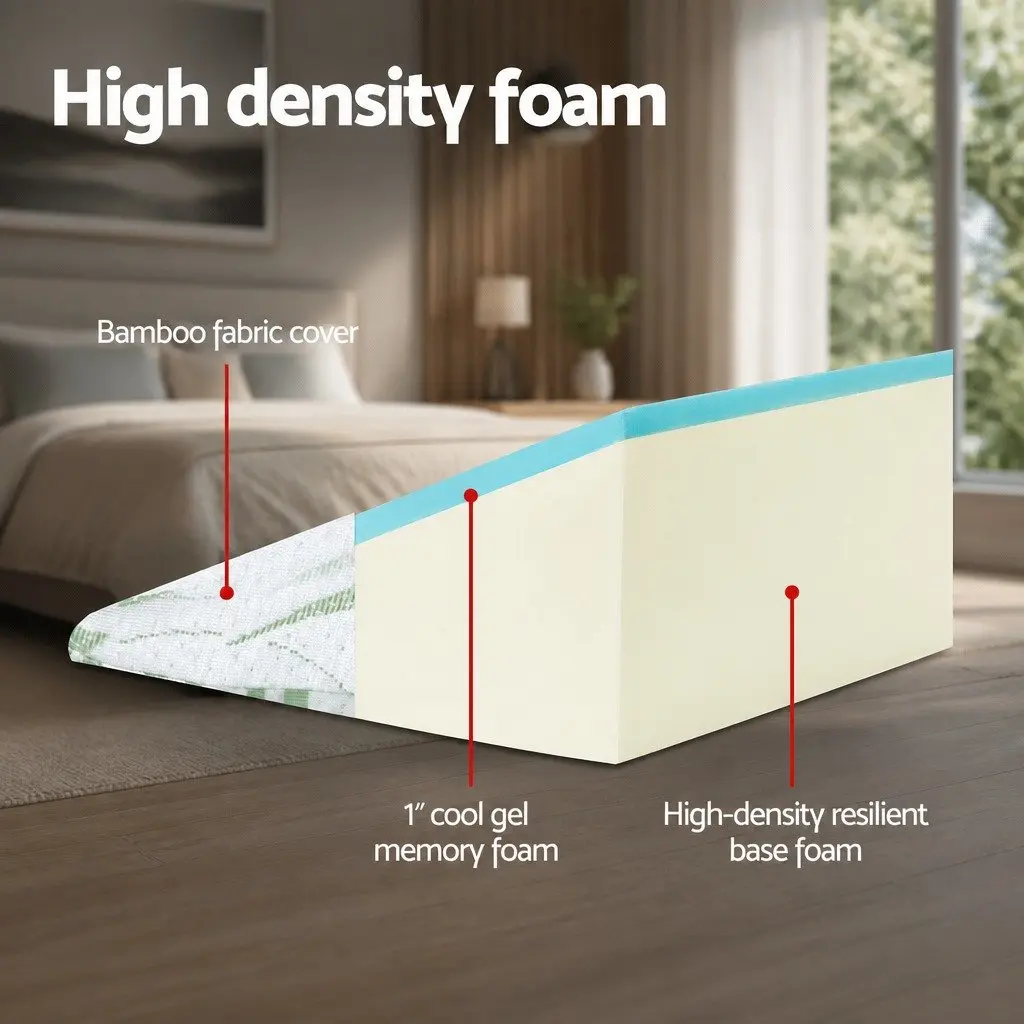 Back Support Wedge Pillow with Cool Gel Memory Foam