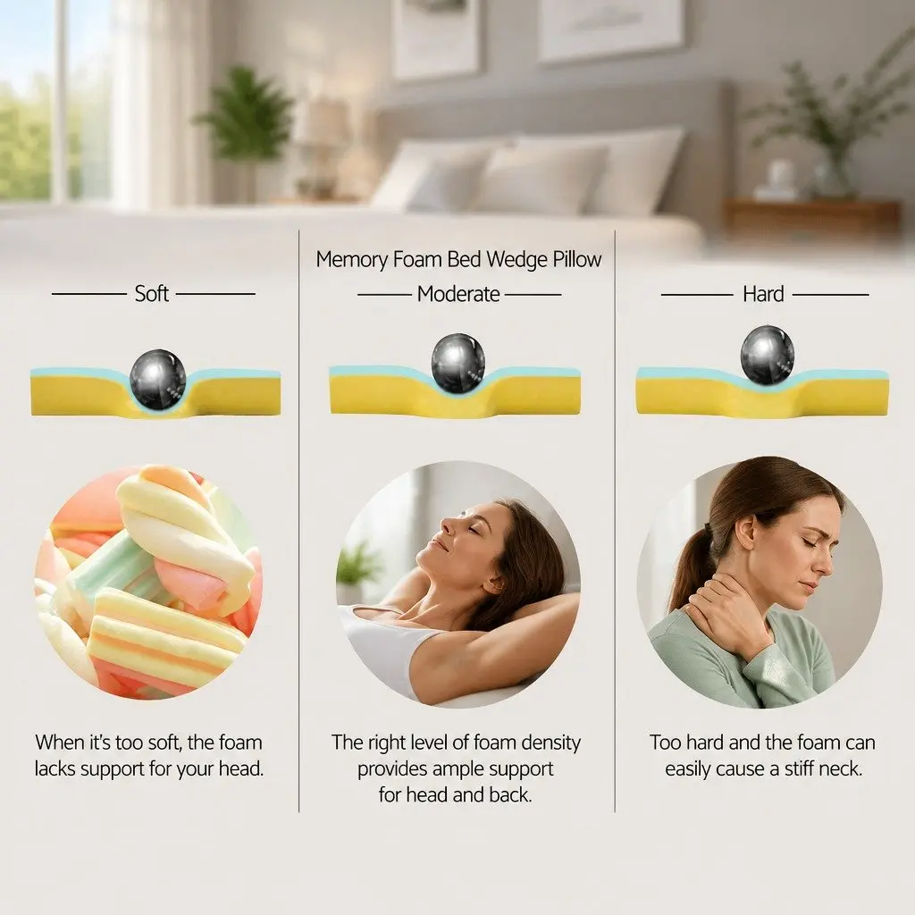 Back Support Wedge Pillow with Cool Gel Memory Foam
