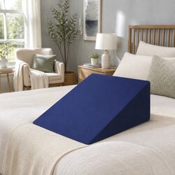 Blue Bed Wedge Support Pillow with Waterproof Cover