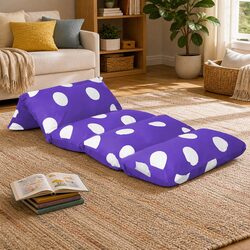 Large Purple Kids Foldable Floor Lounger Cushion