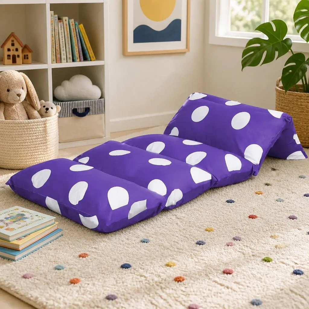 Kids Floor Lounger Pillow Cushion Polyester Large Purple