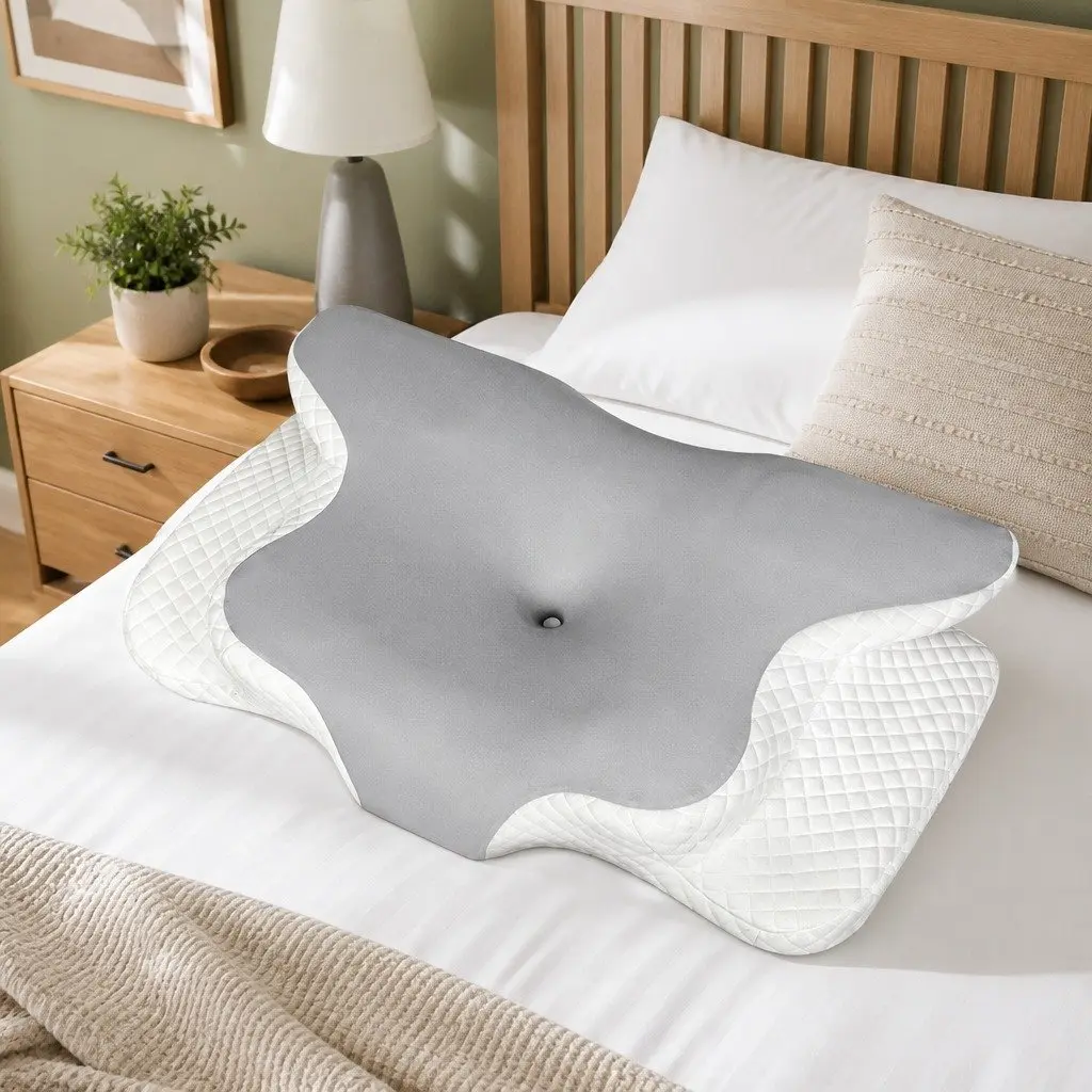 Ergonomic Contour Memory Foam Pillow for Neck and Shoulder Support