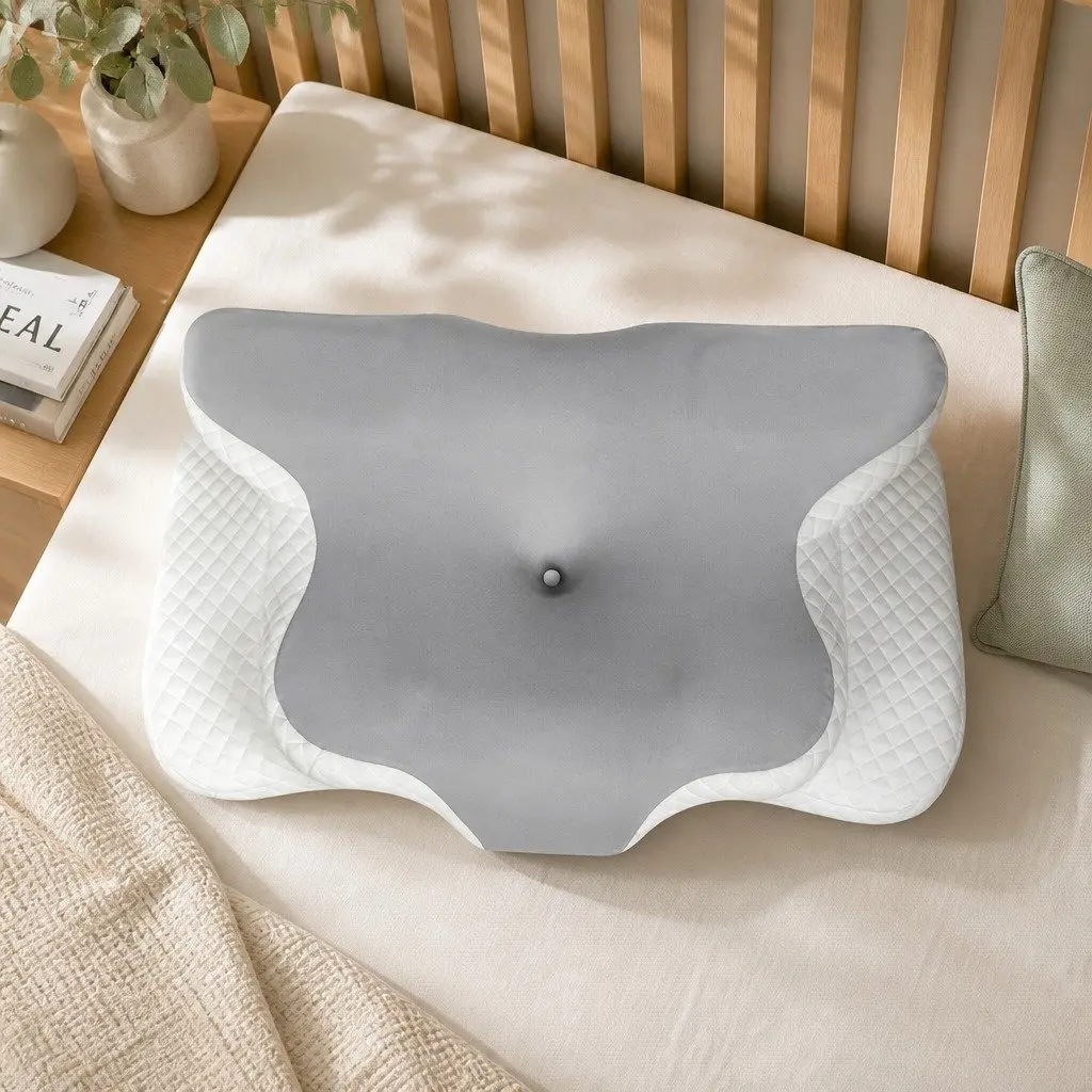 Ergonomic Contour Memory Foam Pillow for Neck and Shoulder Support