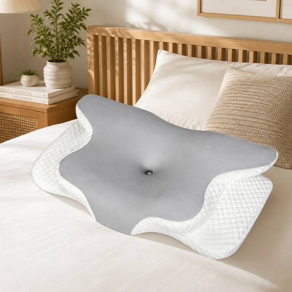 Ergonomic Contour Memory Foam Pillow for Neck and Shoulder Support