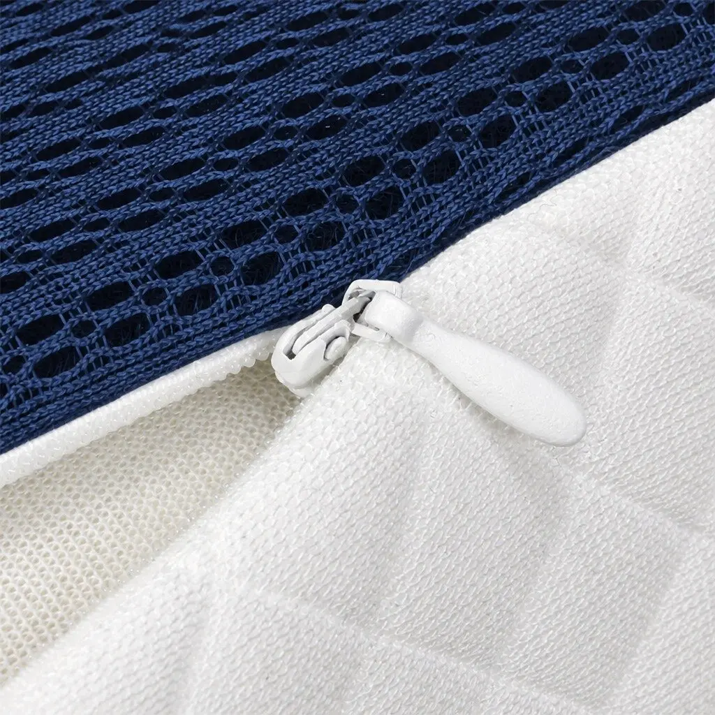 Ergonomic Memory Foam Pillow Blue Neck Support 67cm x 35cm Breathable Cover