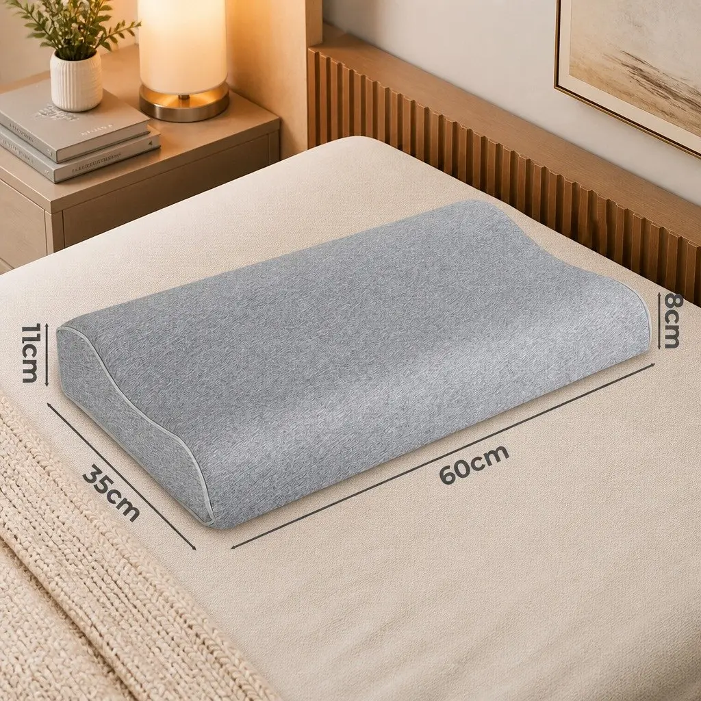 Ergonomic Memory Foam Pillow Pair with Bamboo Charcoal