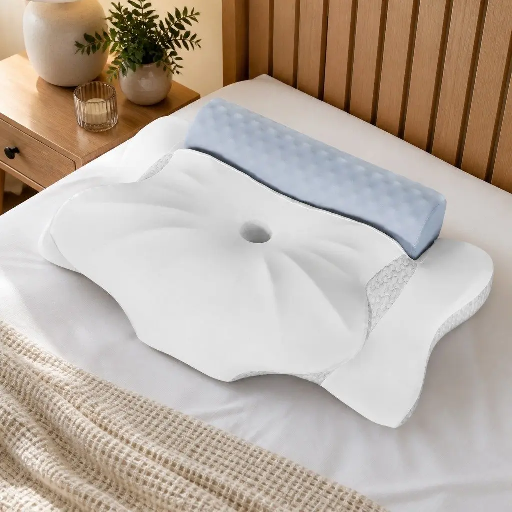 Cervical Memory Foam Neck Pillow Cooling Gel Support Contour Sleep Orthopedic