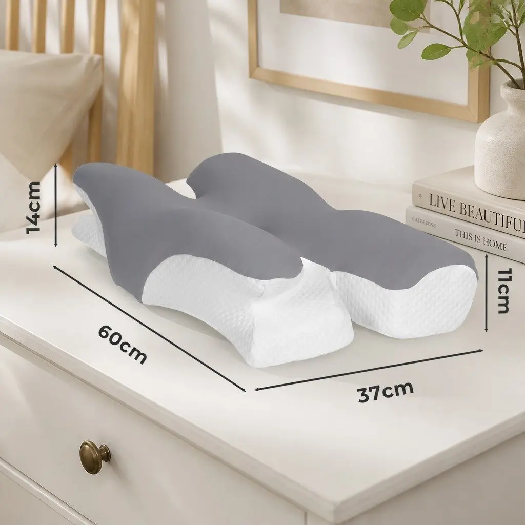 Ergonomic Cervical Neck Pillow Memory Foam Contoured Support Side Back Sleeper