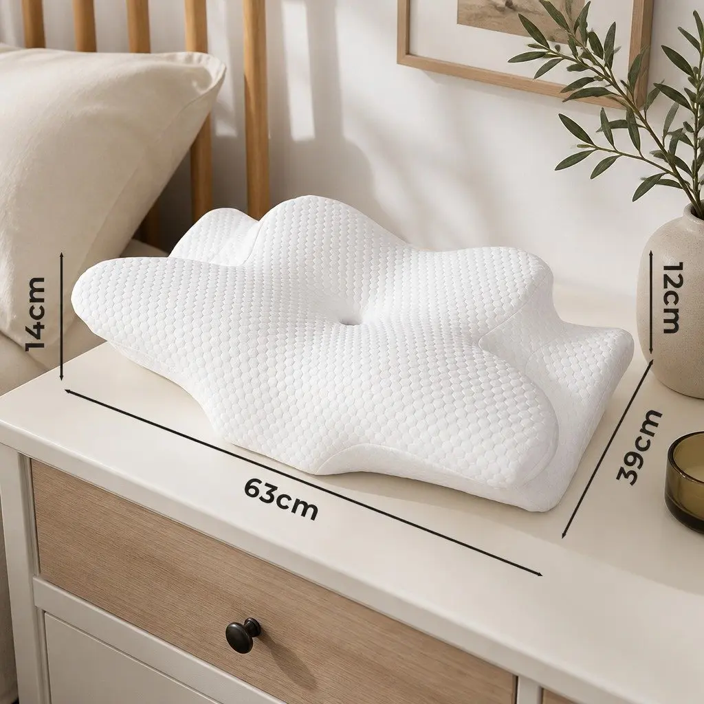 Ergonomic Cervical Neck Pillow with Cooling Memory Foam