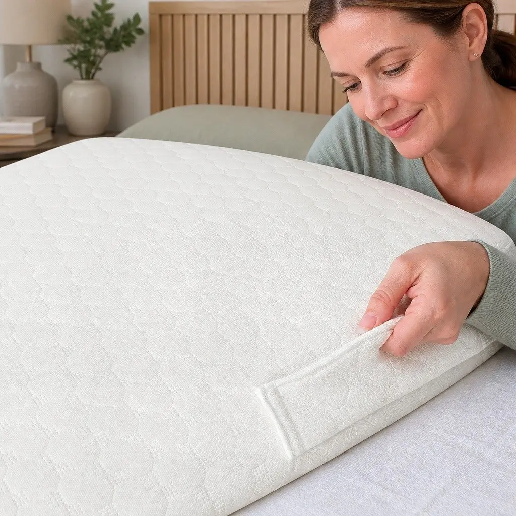 Orthopedic Bed Wedge Pillow Memory Foam 24 Inch Adjustable White Grey