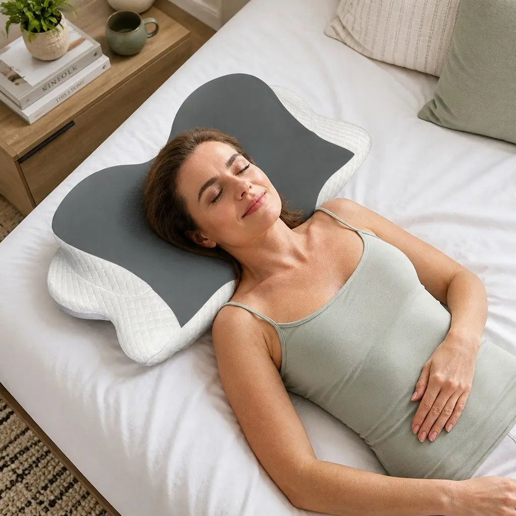Ergonomic Memory Foam Neck Pillow for Sleep Support