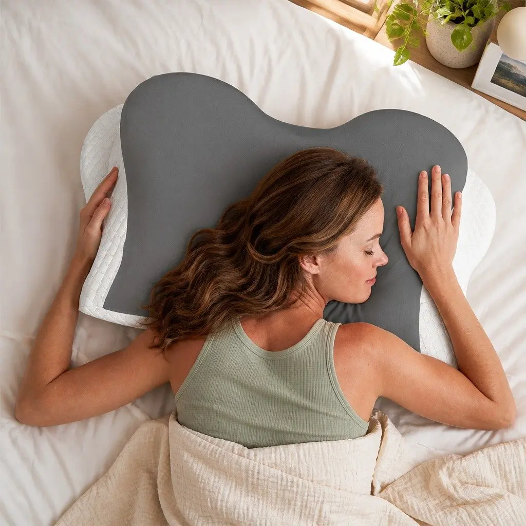 Ergonomic Memory Foam Neck Pillow for Sleep Support