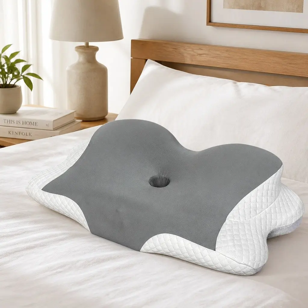 Ergonomic Memory Foam Neck Pillow for Sleep Support