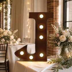 LED Metal Letter Lights Free Standing Marquee Alphabet Numbers Party Wedding