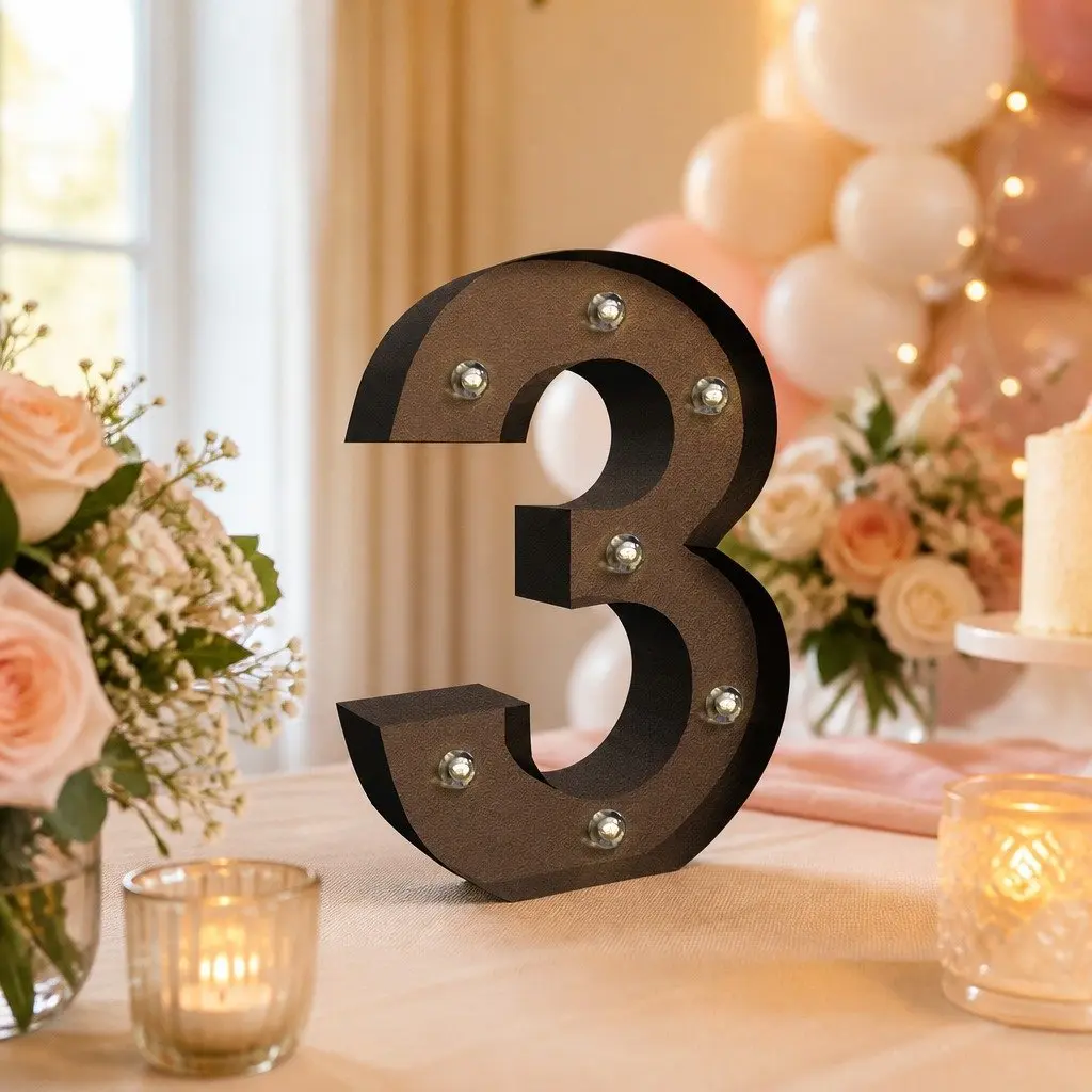 Free Standing LED Metal Letter Number Lights for Events