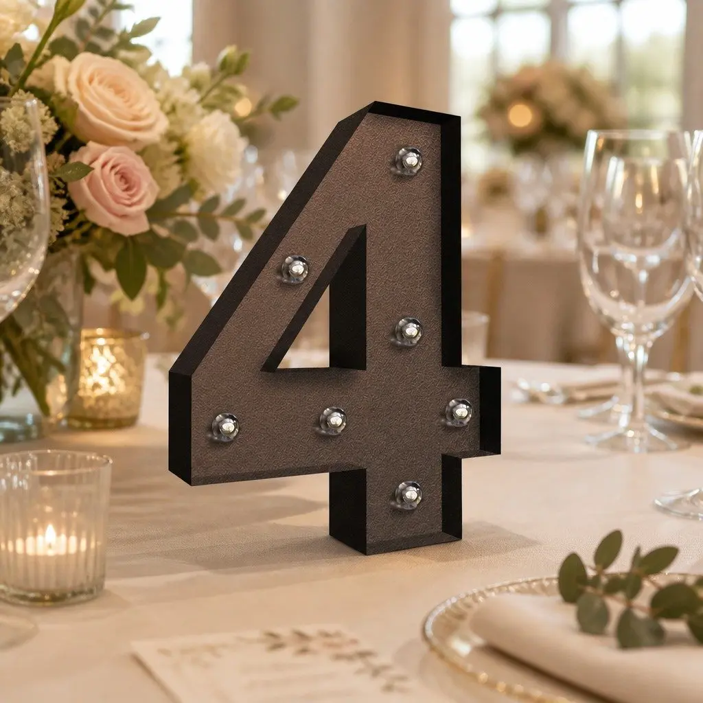 LED Number Light Metal Free Standing Marquee Style Decoration
