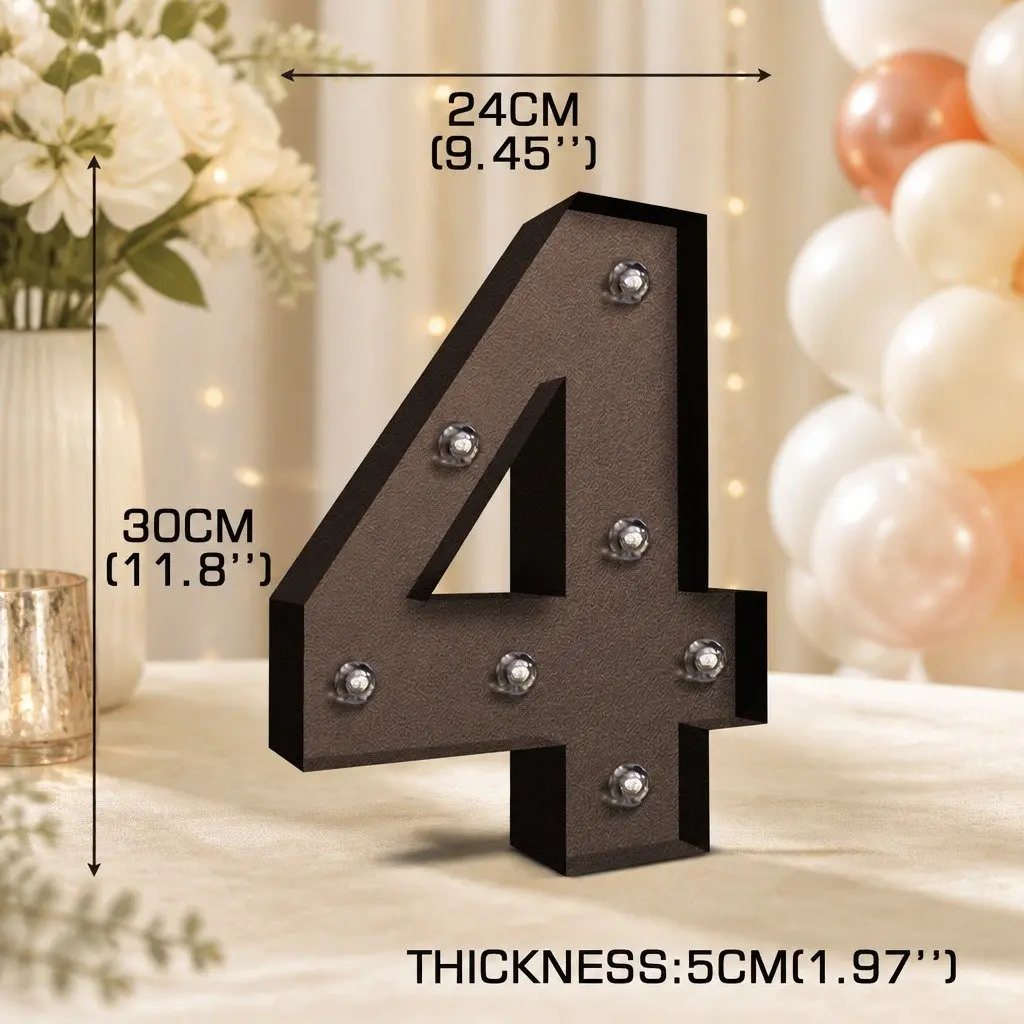 LED Number Light Metal Free Standing Marquee Style Decoration