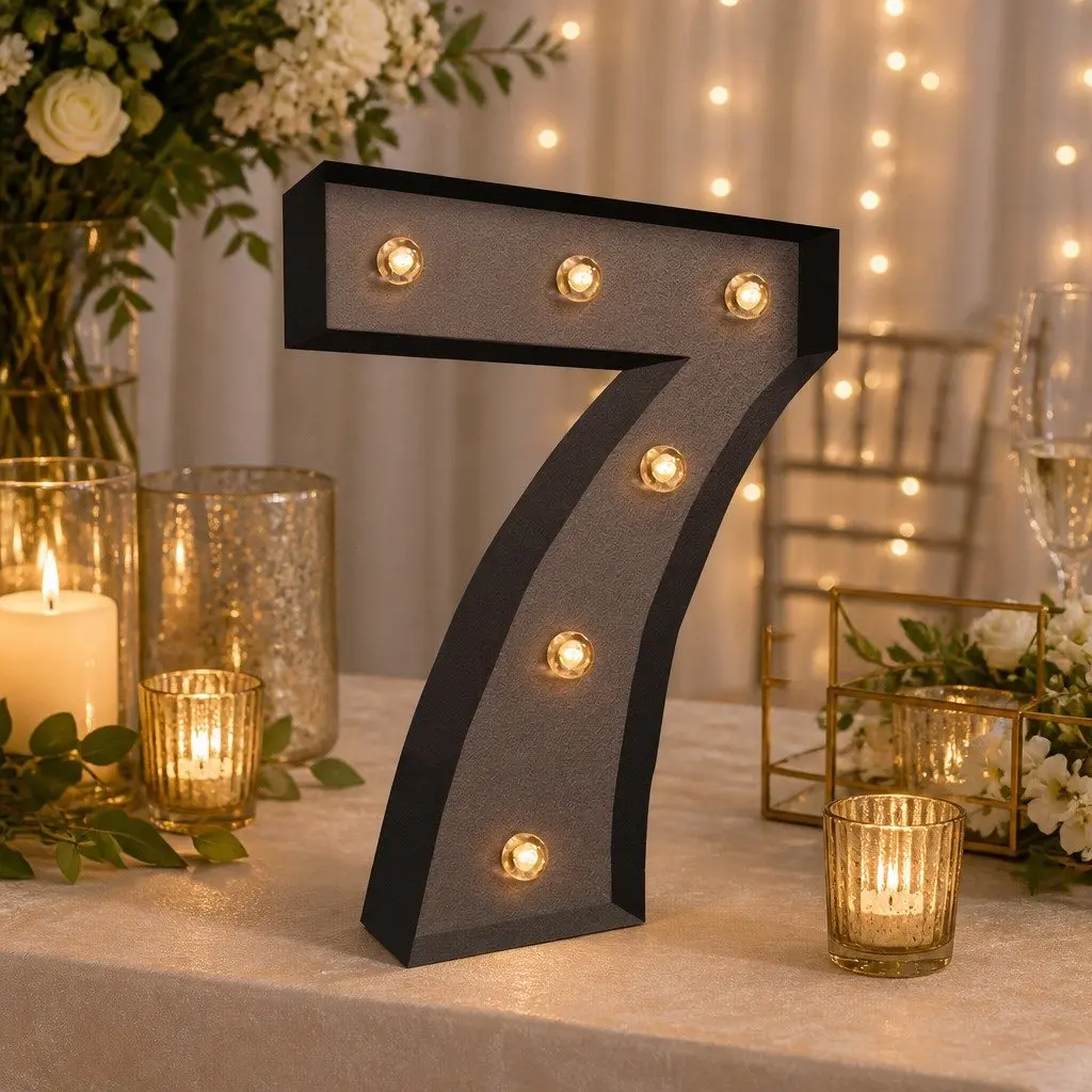 LED Letter Number Light Metal Free Standing Home Decor