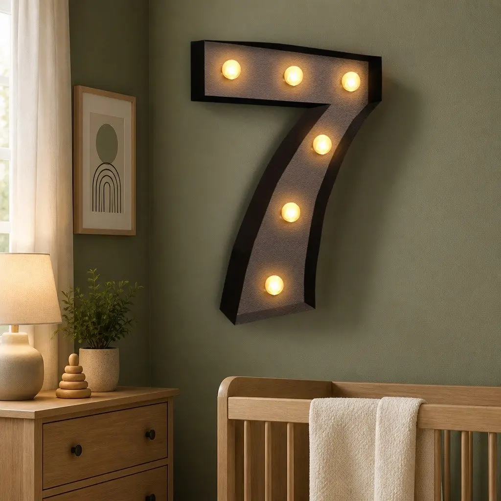 LED Letter Number Light Metal Free Standing Home Decor