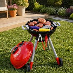 Kids BBQ Playset with Light-Up Grill and Food Cup