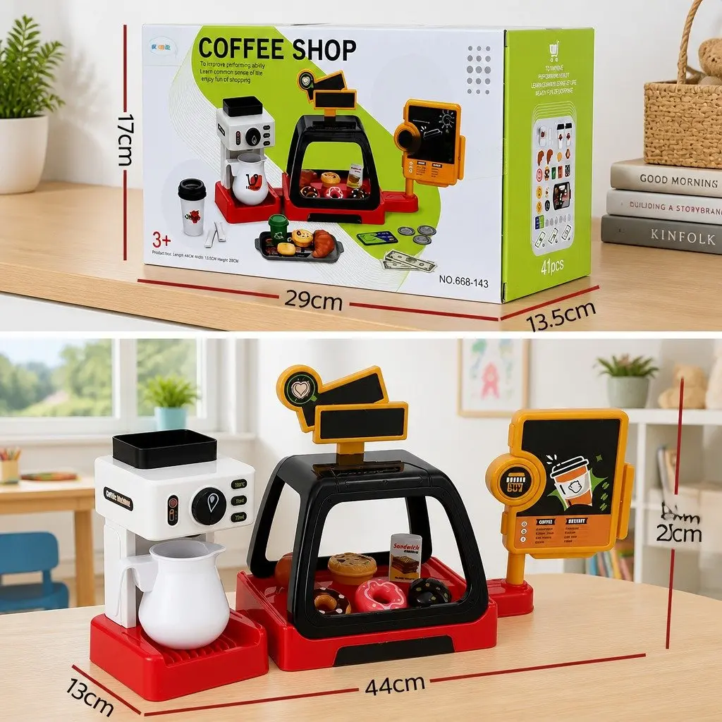 Pretend Play Set Plastic Coffee Maker Machine Multicolour 44 x 13 x 20 cm