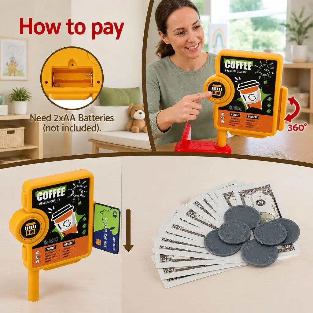 Pretend Play Set Plastic Coffee Maker Machine Multicolour 44 x 13 x 20 cm
