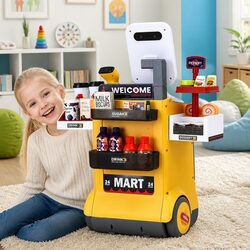Premium Kids Supermarket Pretend Play Set with 48 Pieces