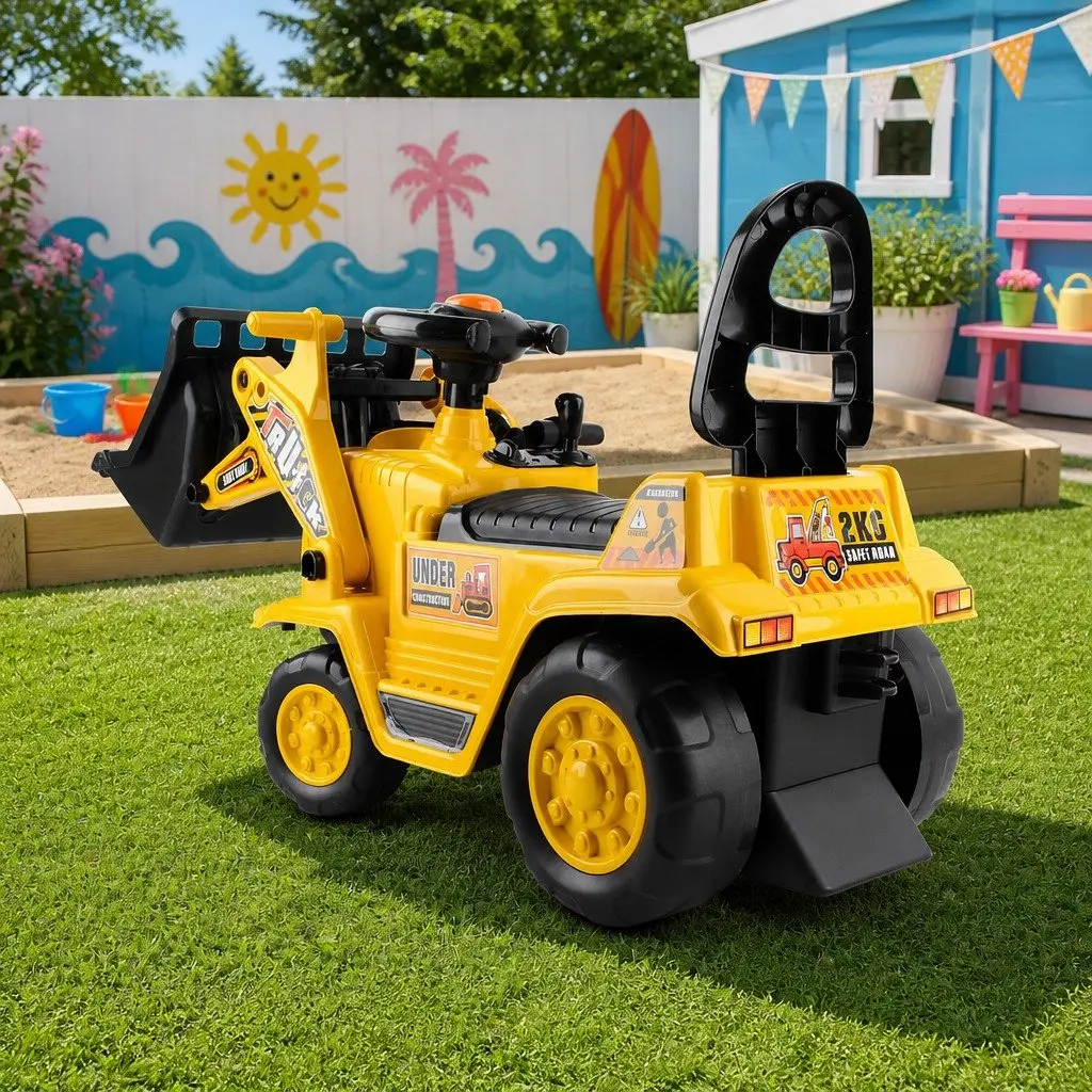Kids Ride On Bulldozer Excavator Toy in Yellow