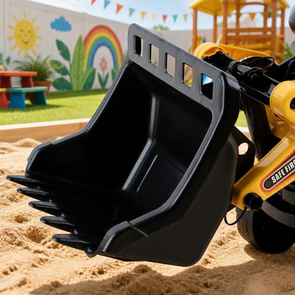 Kids Ride On Bulldozer Excavator Toy in Yellow