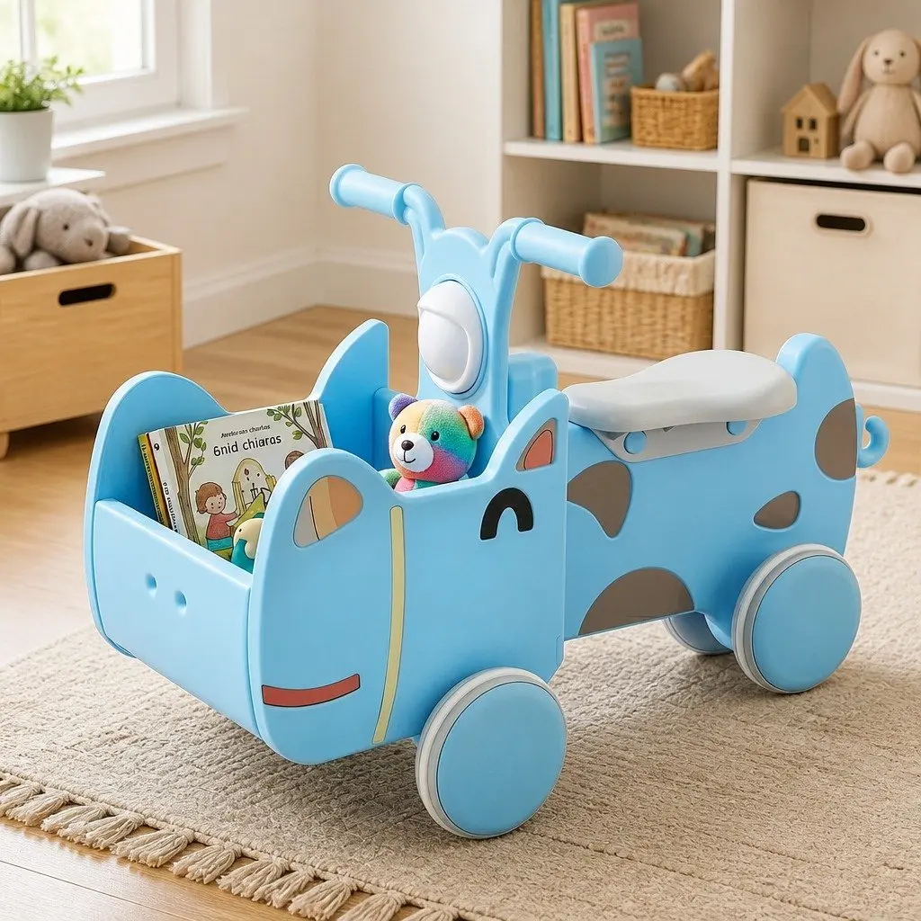 Blue Kids Ride On Push Car Toy for Toddlers