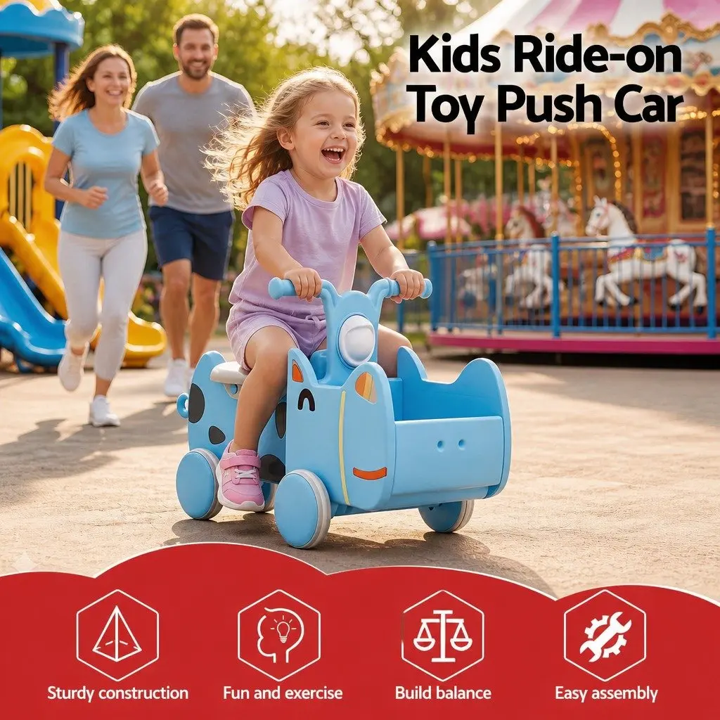 Blue Kids Ride On Push Car Toy for Toddlers
