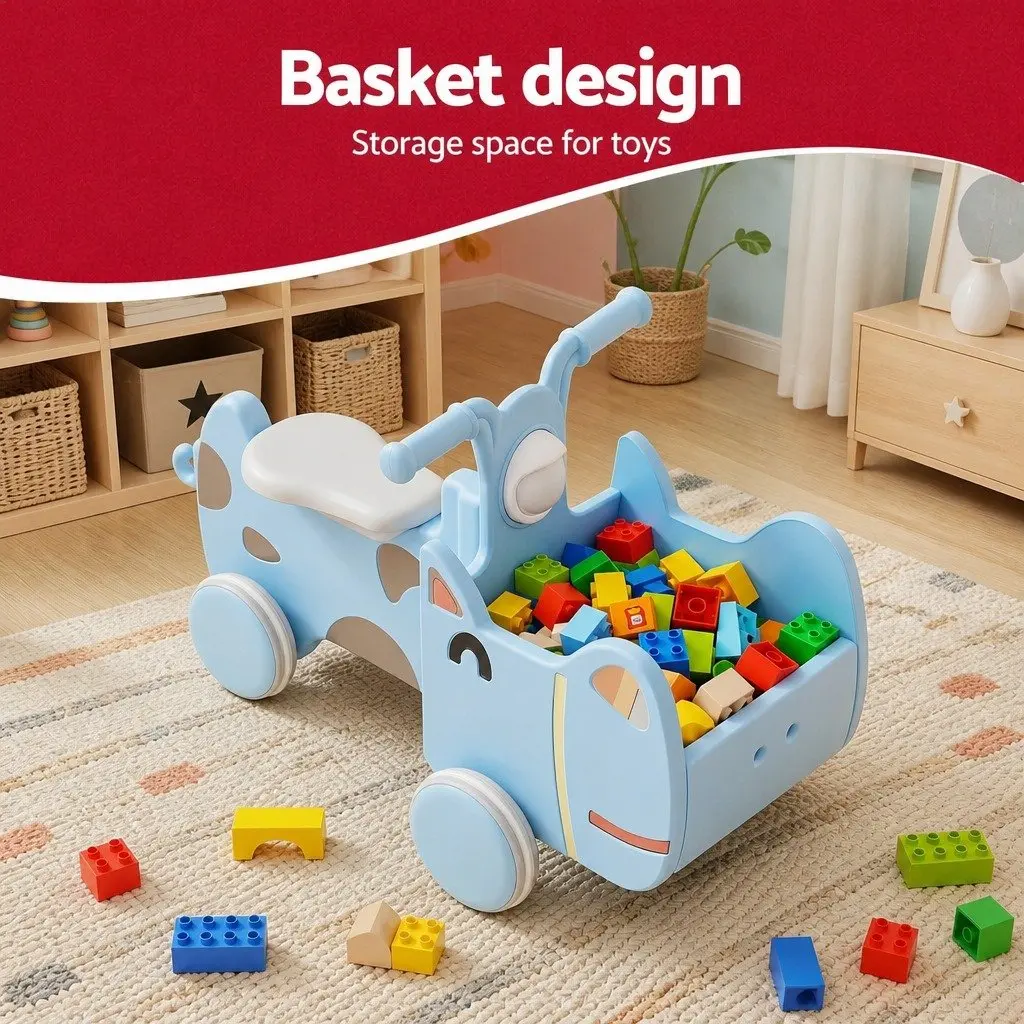 Blue Kids Ride On Push Car Toy for Toddlers