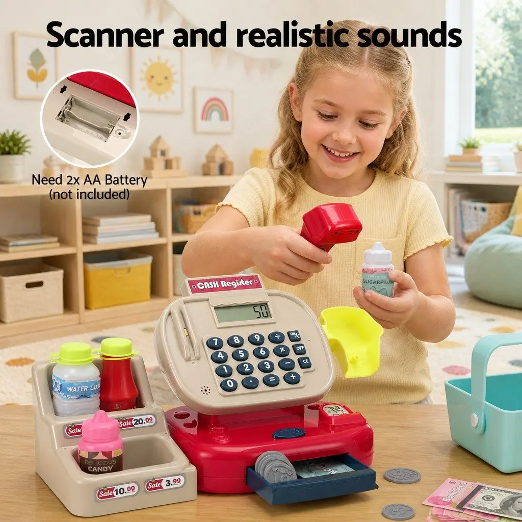 Kids Cash Register Play Set with Accessories
