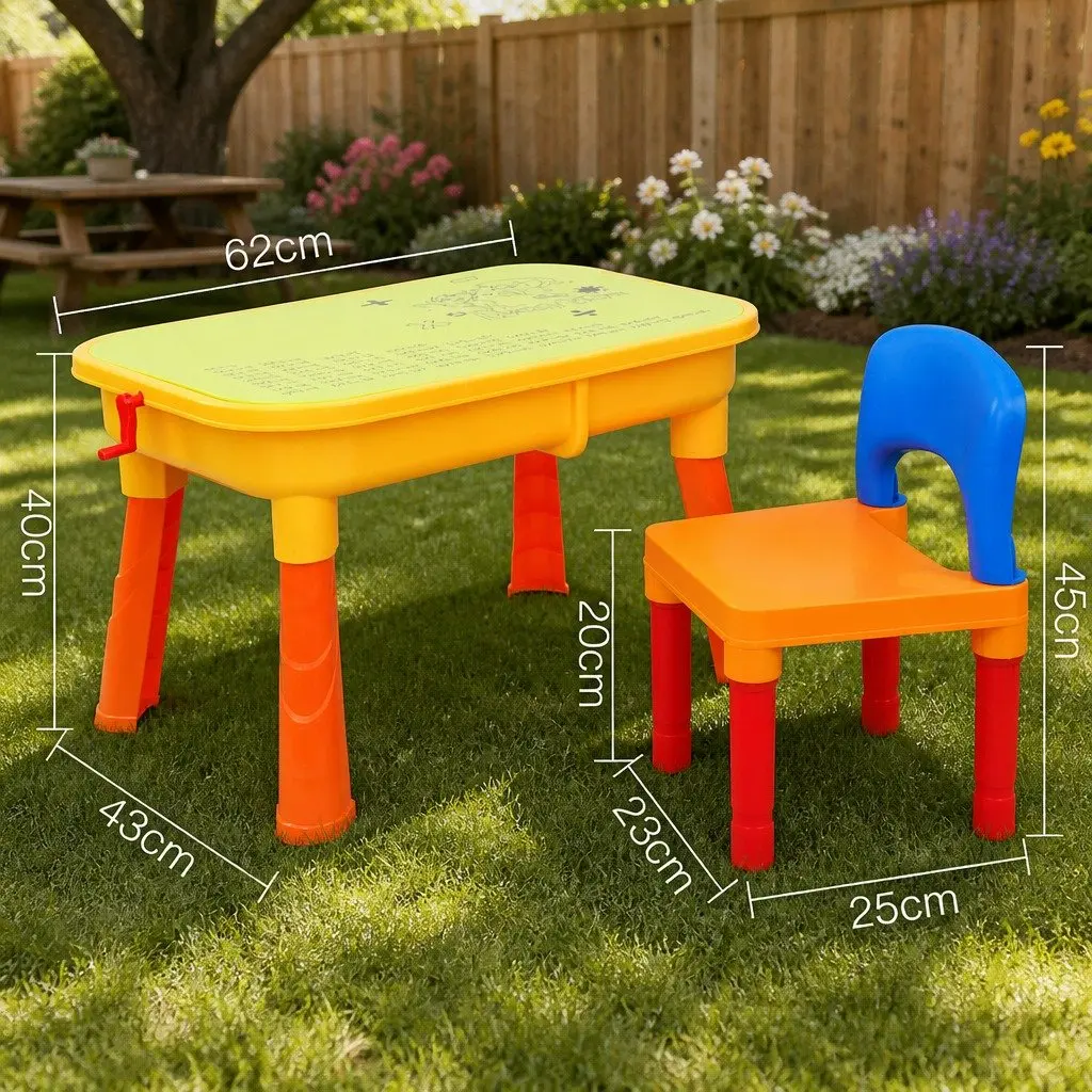 Sand and Water Table Play Set Non-toxic Plastic 62 x 43 x 53cm Multi-coloured