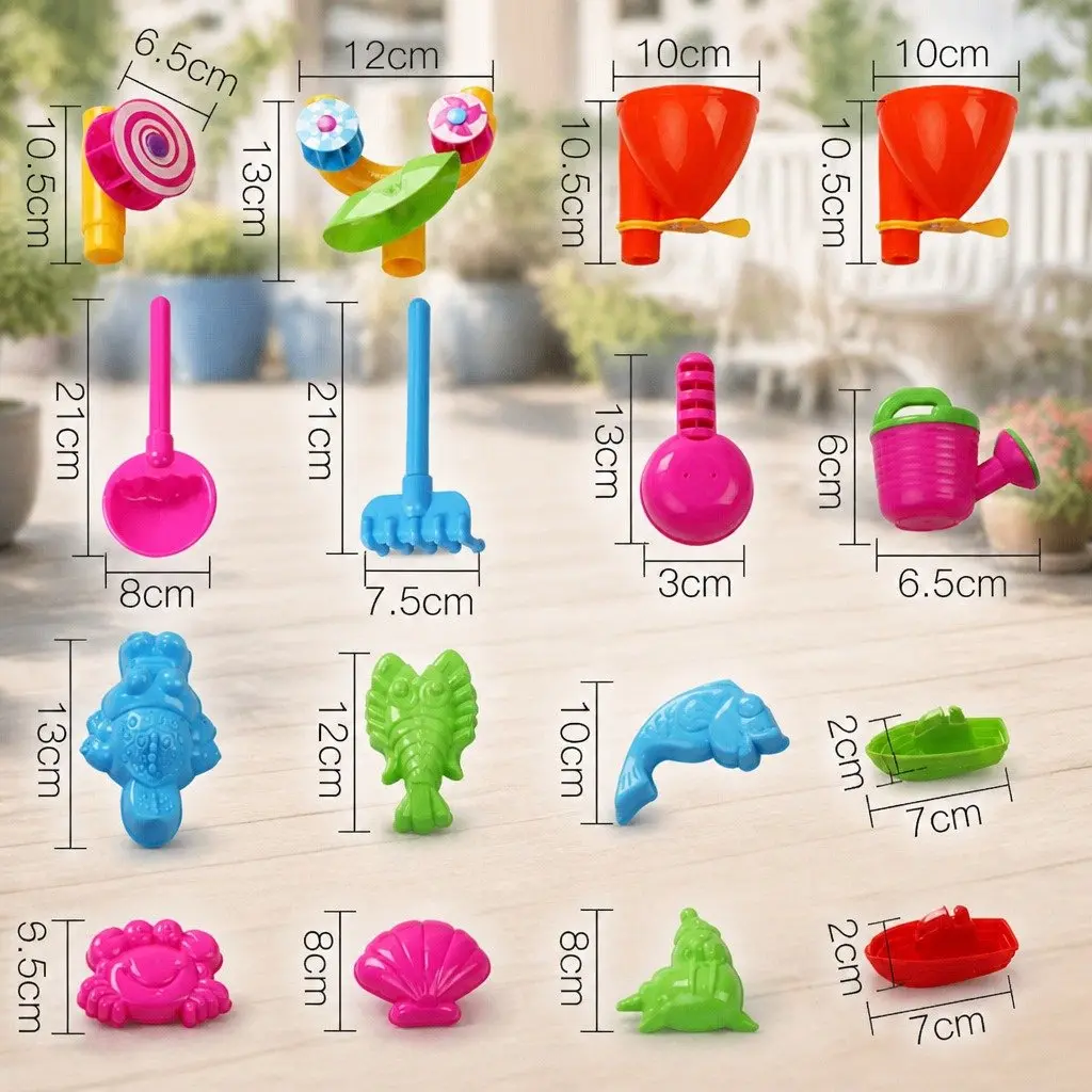 Sand and Water Table Non-toxic Plastic 48cm Multi-Coloured