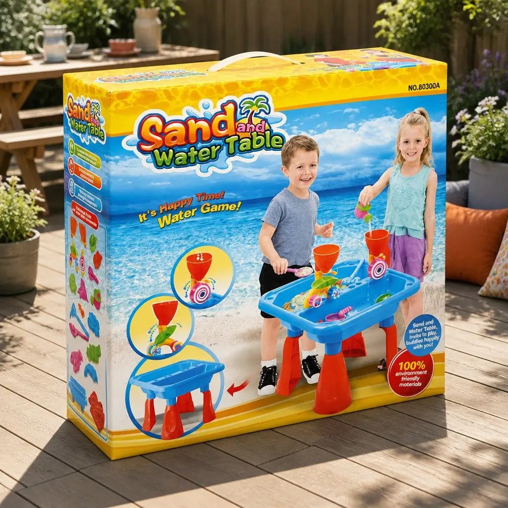 Sand and Water Table Non-toxic Plastic 48cm Multi-Coloured