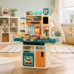 Kids 73pcs Pretend Kitchen Set with Sound and Light Features
