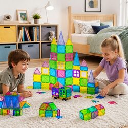 60pcs Magnetic Tiles Building Set for Creative Play