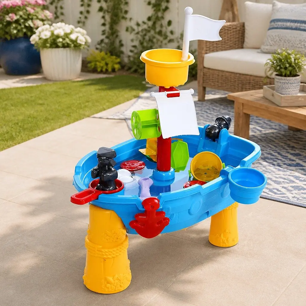 Blue Kids Sand and Water Table for Outdoor Fun