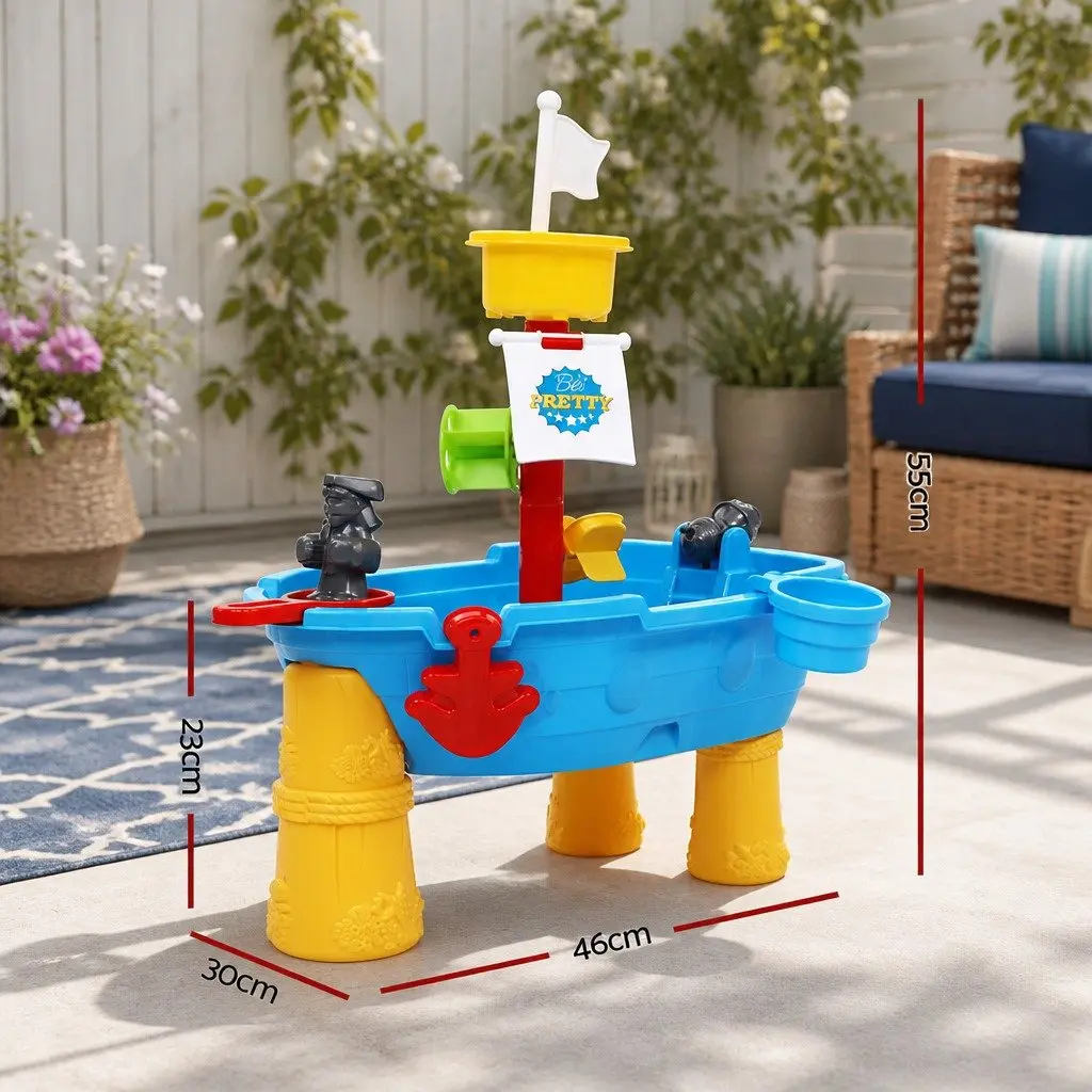 Kids Sand Water Table Plastic 30cm x 46cm x 55cm Blue