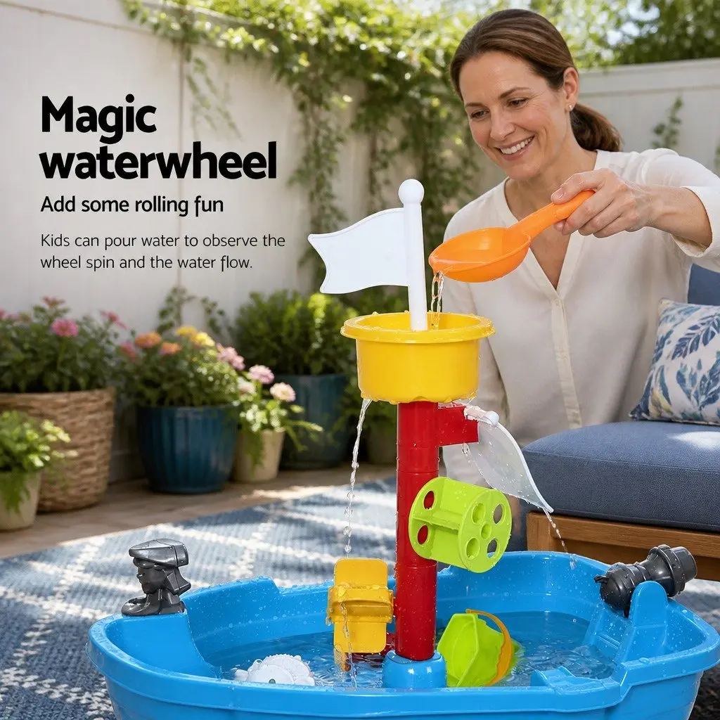 Kids Sand Water Table Plastic 30cm x 46cm x 55cm Blue