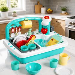 High-Quality Kids Pretend Play Kitchen Sink with Sensor Control