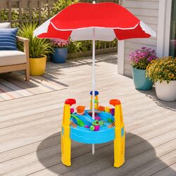 Premium Kids Sand and Water Table Play Set with Umbrella