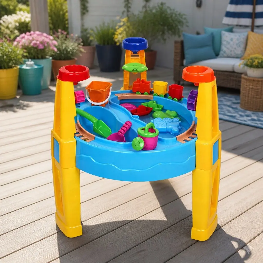 Sand and Water Table Play Set Non-toxic Plastic 54 x 63 cm Multi-coloured