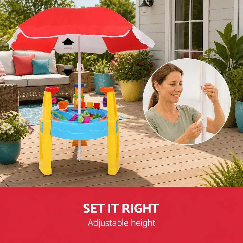Sand and Water Table Play Set Non-toxic Plastic 54 x 63 cm Multi-coloured
